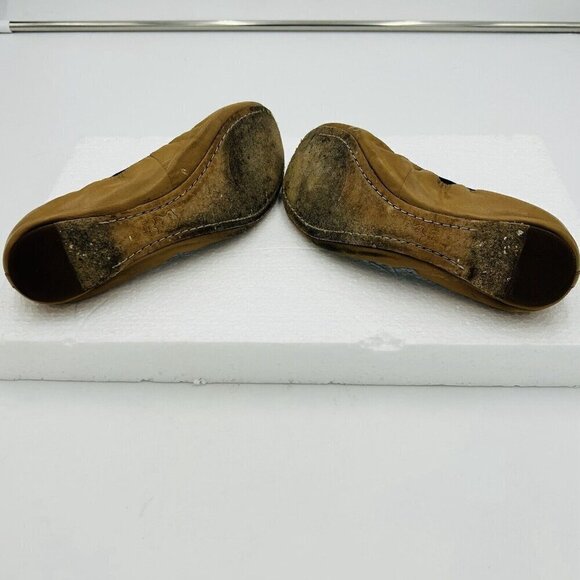 Tory Burch Caroline Flats Ballet Stretchy Beige Black Brown Tan Women's 6.5M - Picture 8 of 10